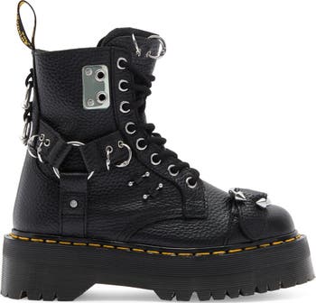 Jadon Piercing Milled Leather Platform Boot