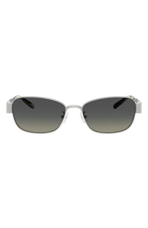 55mm Gradient Polarized Rectangular Sunglasses