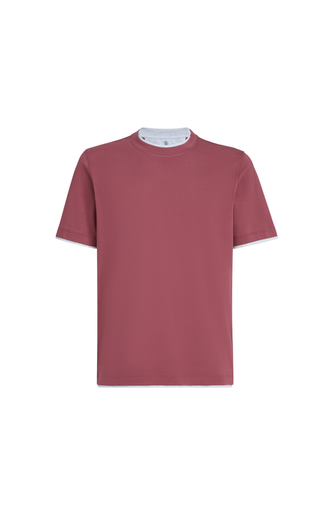T-shirt with faux-layering