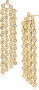 CZ by Kenneth Jay Lane Bezel Cubic Zirconia Fringe Earrings