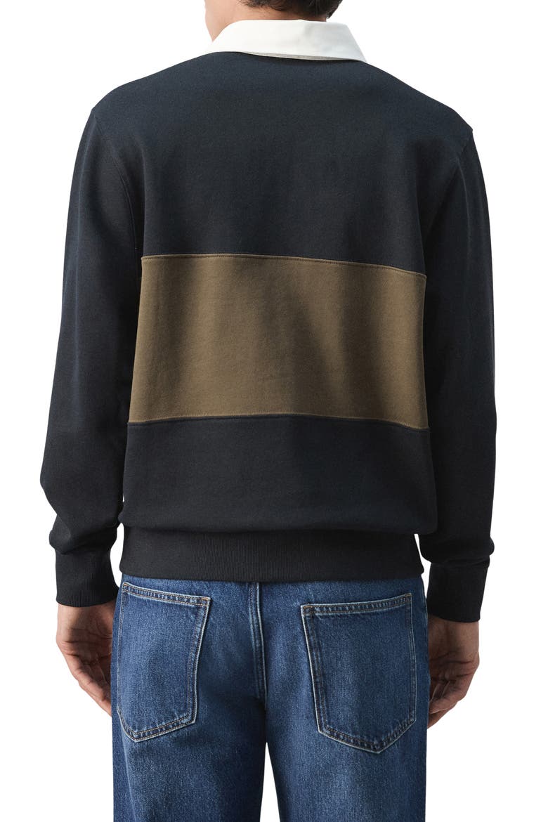 Cotton Polo Sweatshirt, Alternate, color, NAVY