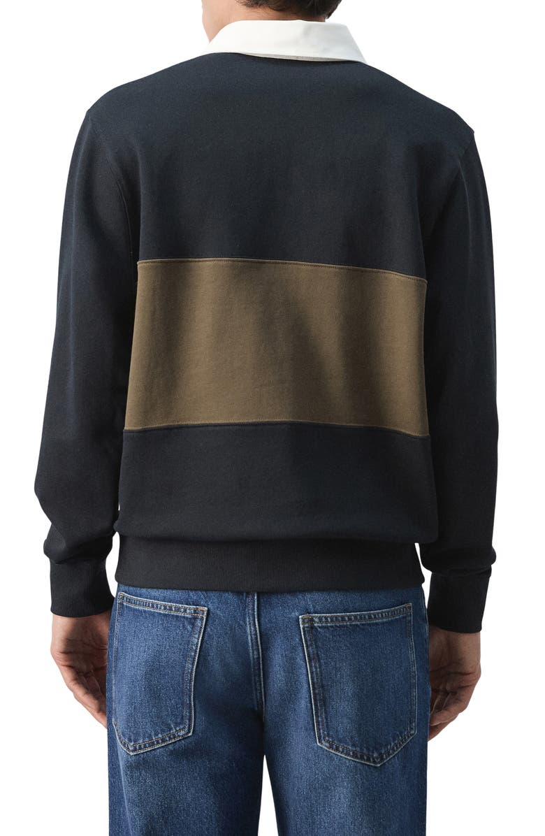 MANGO Cotton Polo Sweatshirt, Alternate, color, Navy