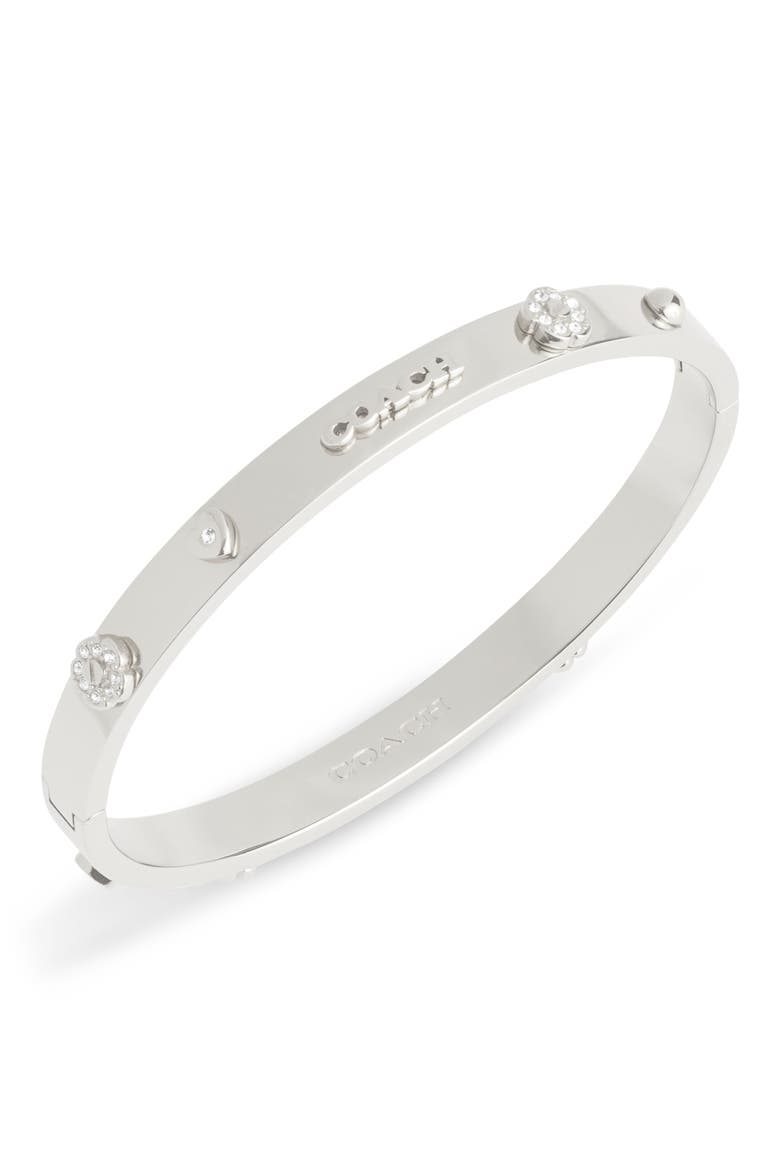 Mixed Stud Bangle, Alternate, color, RHODIUM