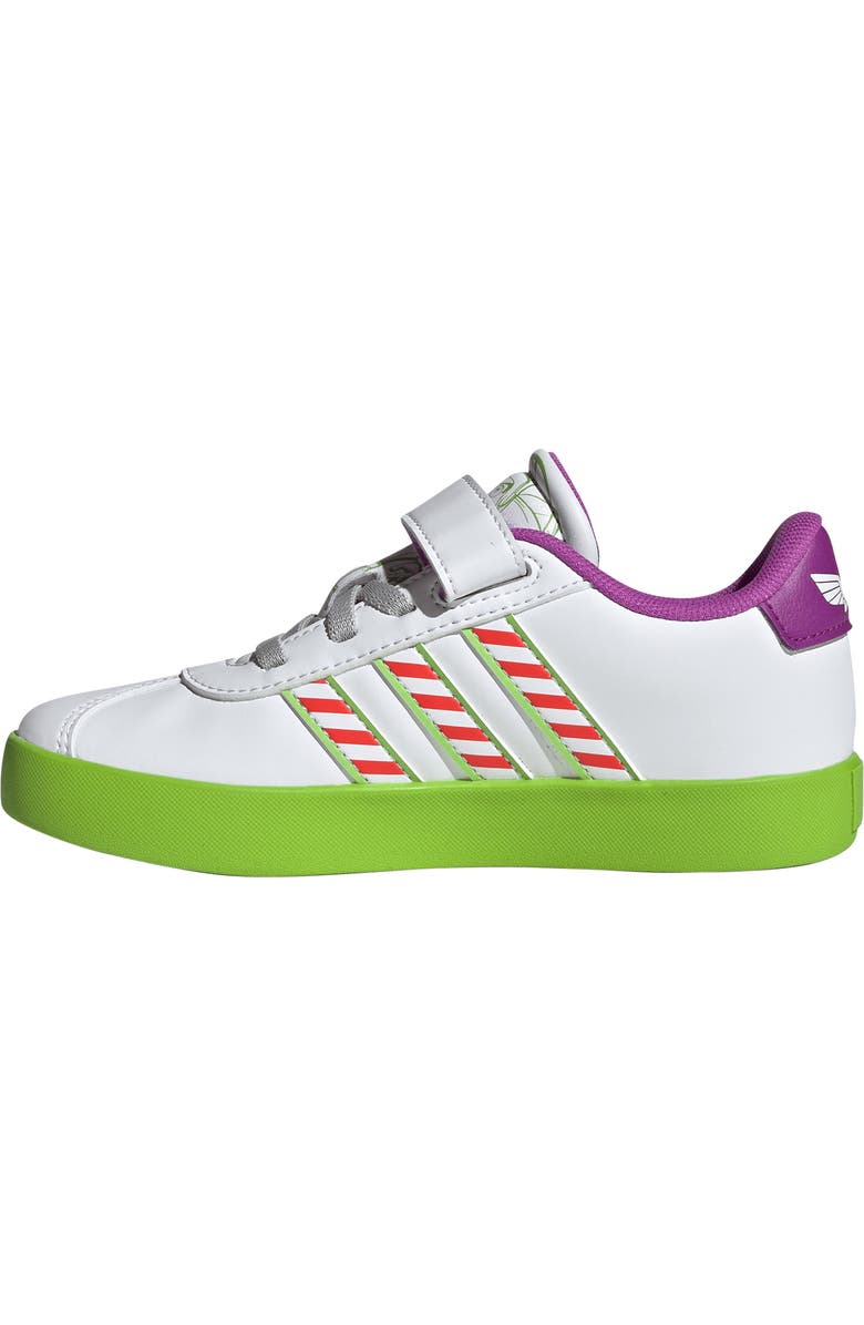 adidas Kids' Disney Buzz Court Sneaker, Alternate, color, Footwear White/ Solar Green