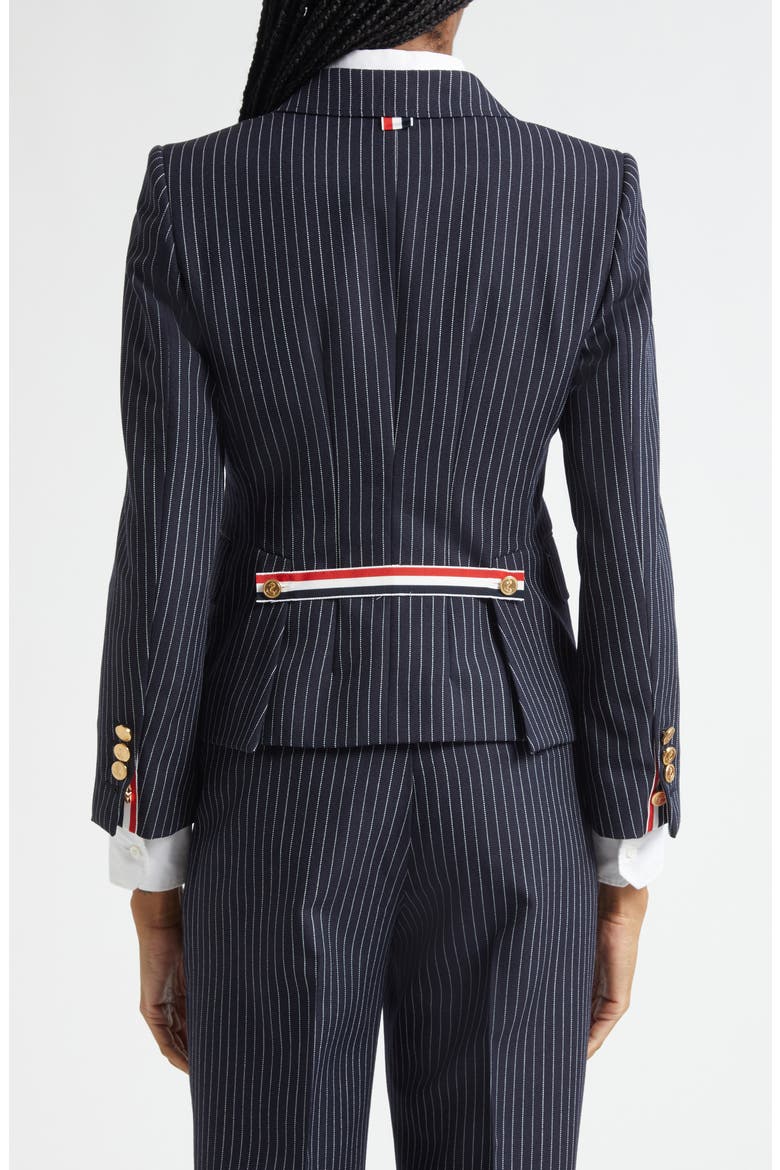 Pinstripe High Twist Wool Sport Coat, Alternate, color, NAVY
