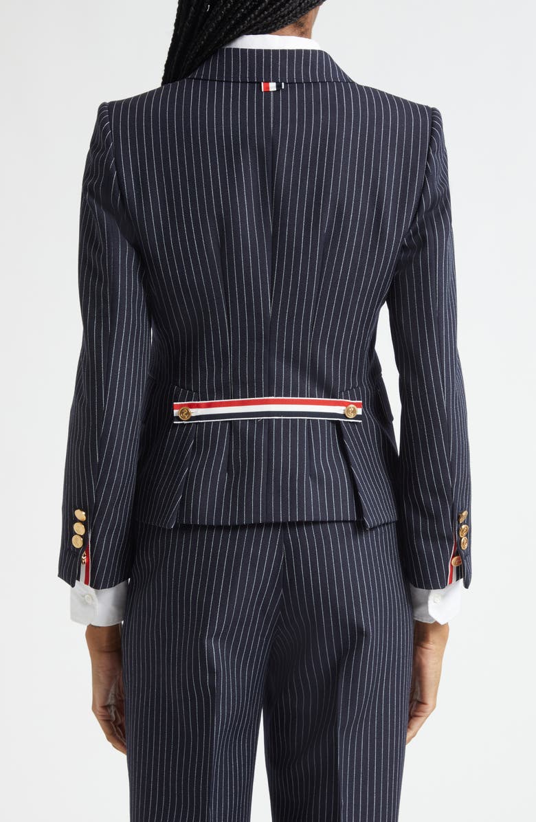 Thom Browne Pinstripe High Twist Wool Sport Coat, Alternate, color, Navy