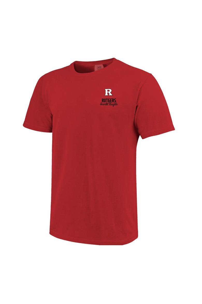 Men's Scarlet Rutgers Scarlet Knights Comfort Colors Mascot Overlay T-Shirt, Alternate, color, Scarlet
