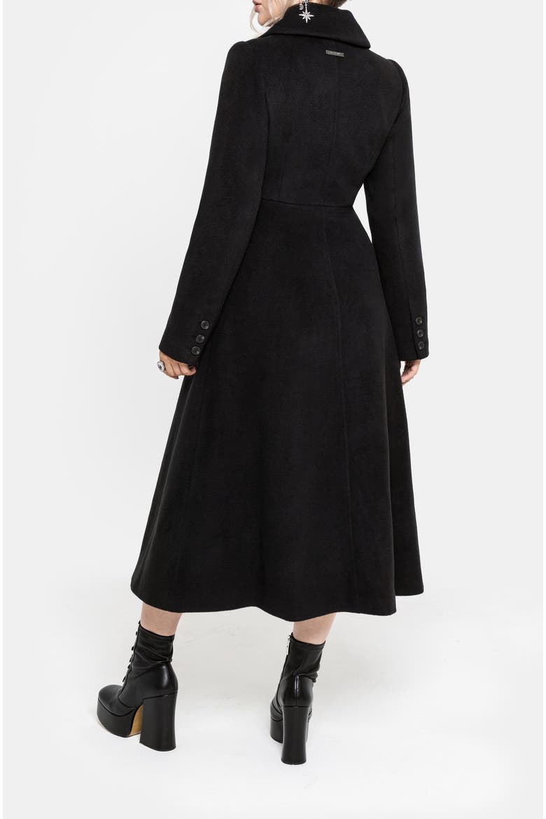 Blanche Bib Longline Coat, Alternate, color, Black