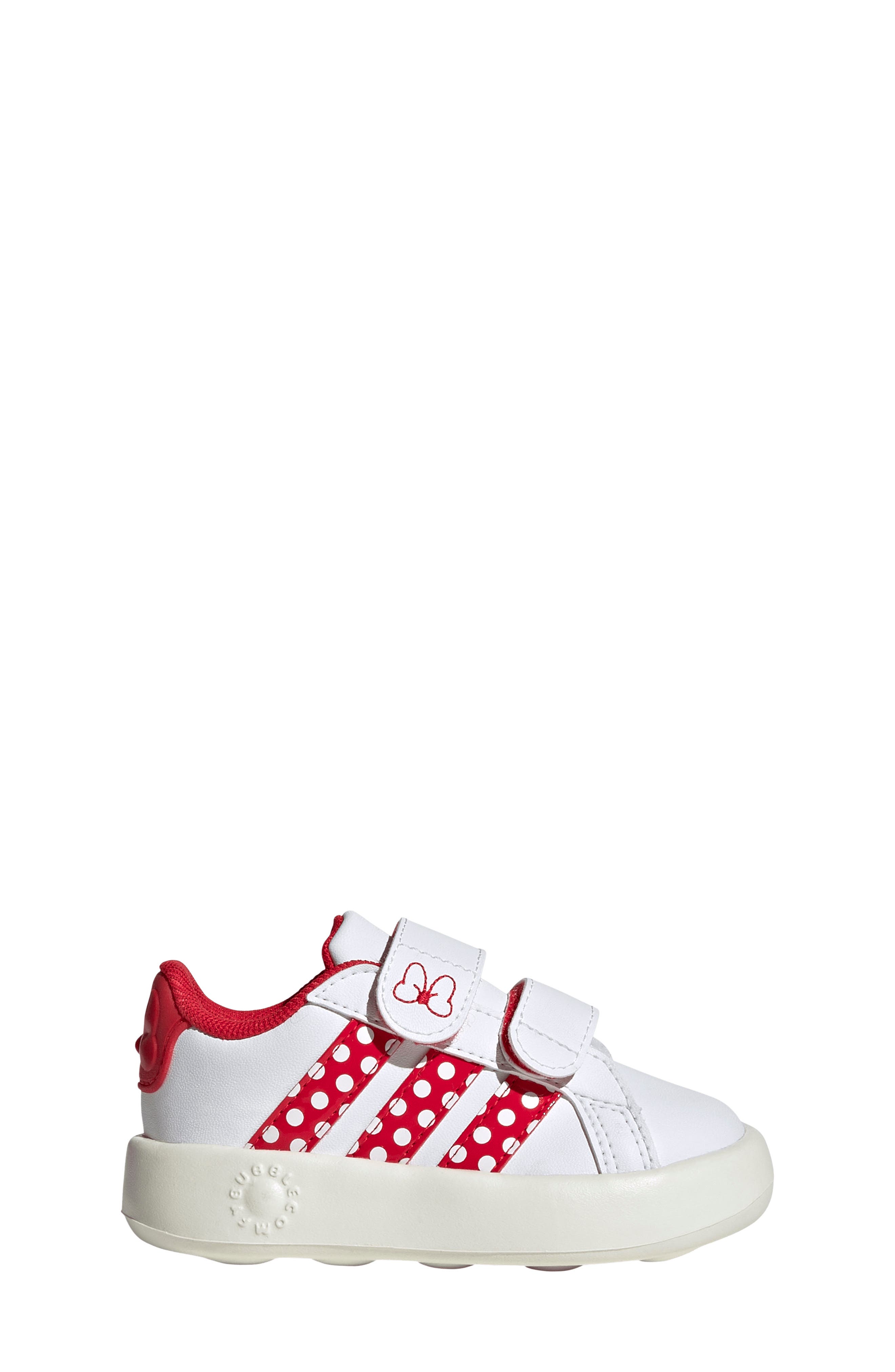 Kids' Grand Court Minnie Sneaker, Alternate, color, WHITE/ PURE RUBY/ OFF WHITE