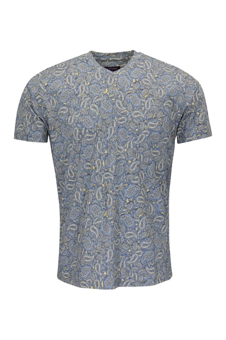 Paisley Pile Mens Vneck Tee, Alternate, color, PAISLEY PILE SUNSHINE