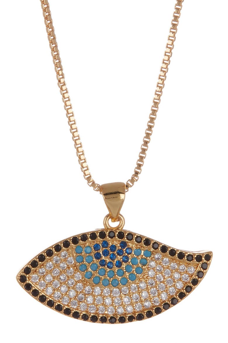 Deena Crystal Eye Necklace, Main, color, GOLD / MULTI