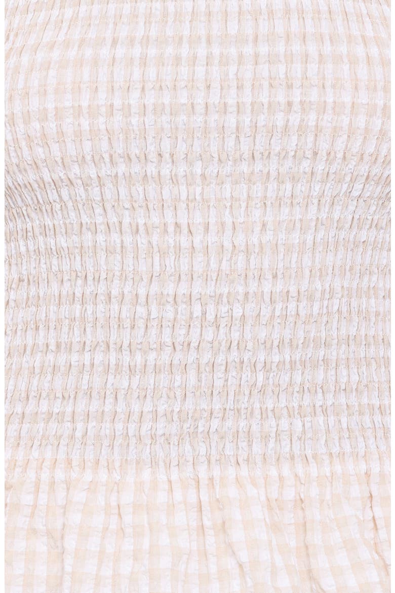 Callista Smocked Gingham Top, Alternate, color, BEIGE GINGHAM