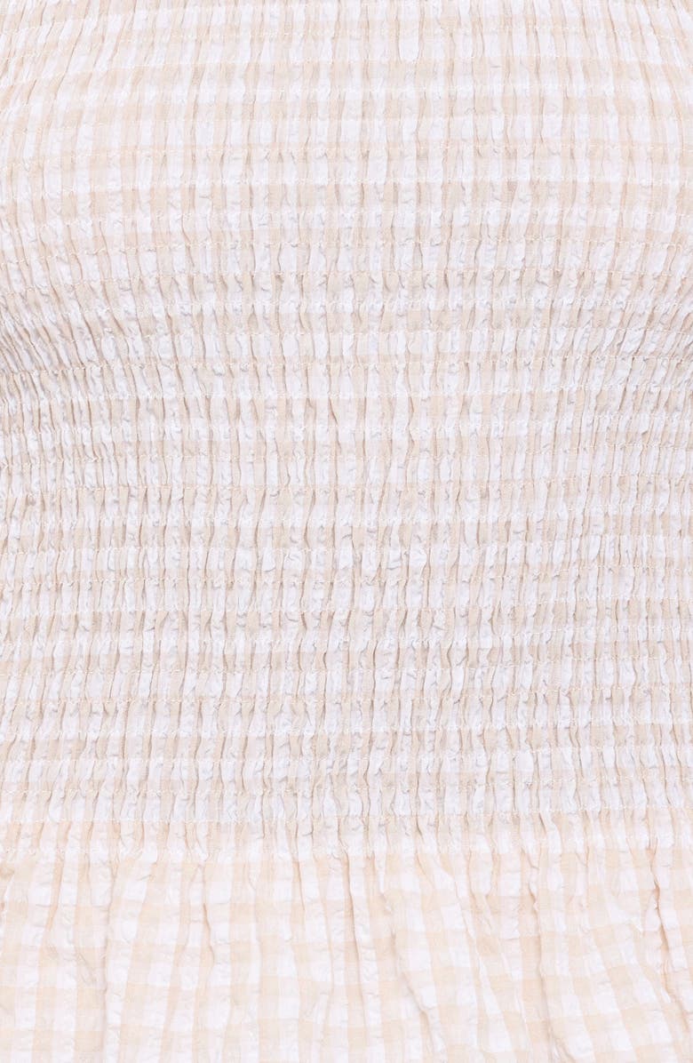 Petal & Pup Callista Smocked Gingham Top, Alternate, color, Beige Gingham