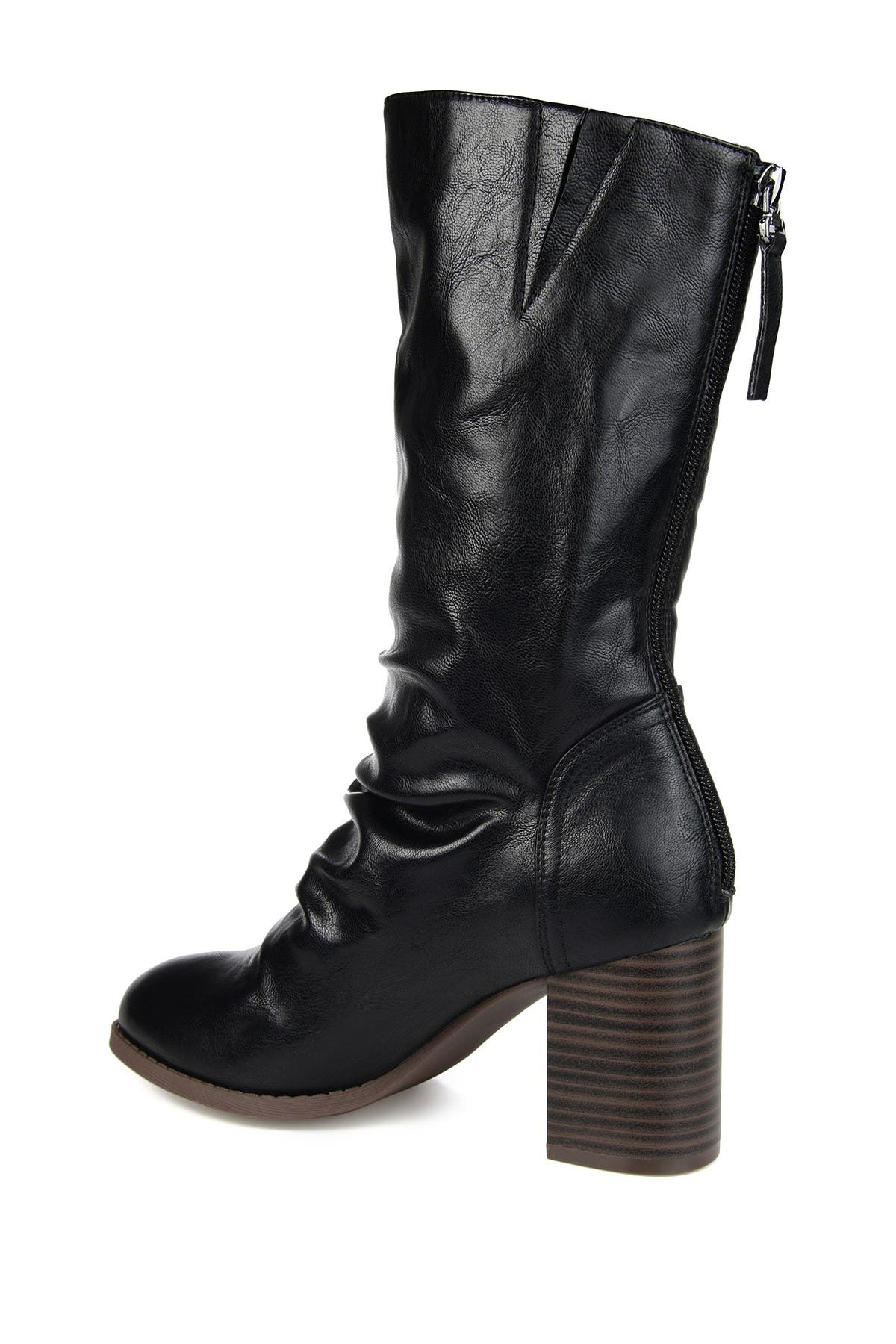 Journee Signature Sequois Slouch Heeled Boot, Alternate, color, Black