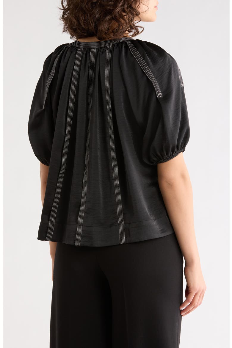Contrast Stitch Top, Alternate, color, BLACK