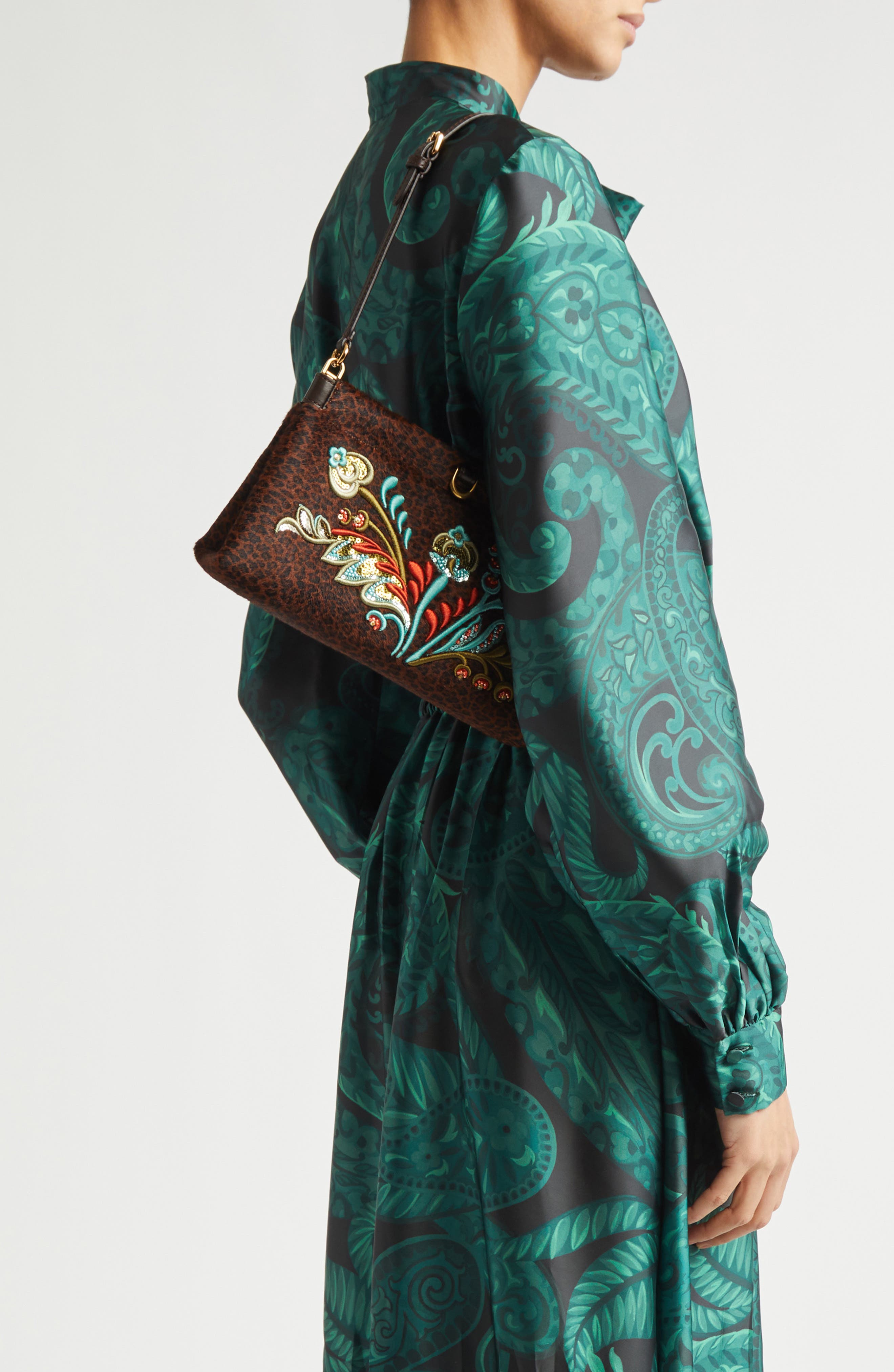 Etro X-Small Clutch Talk Genuine Calf Hair Clutch, Alternate, color, 