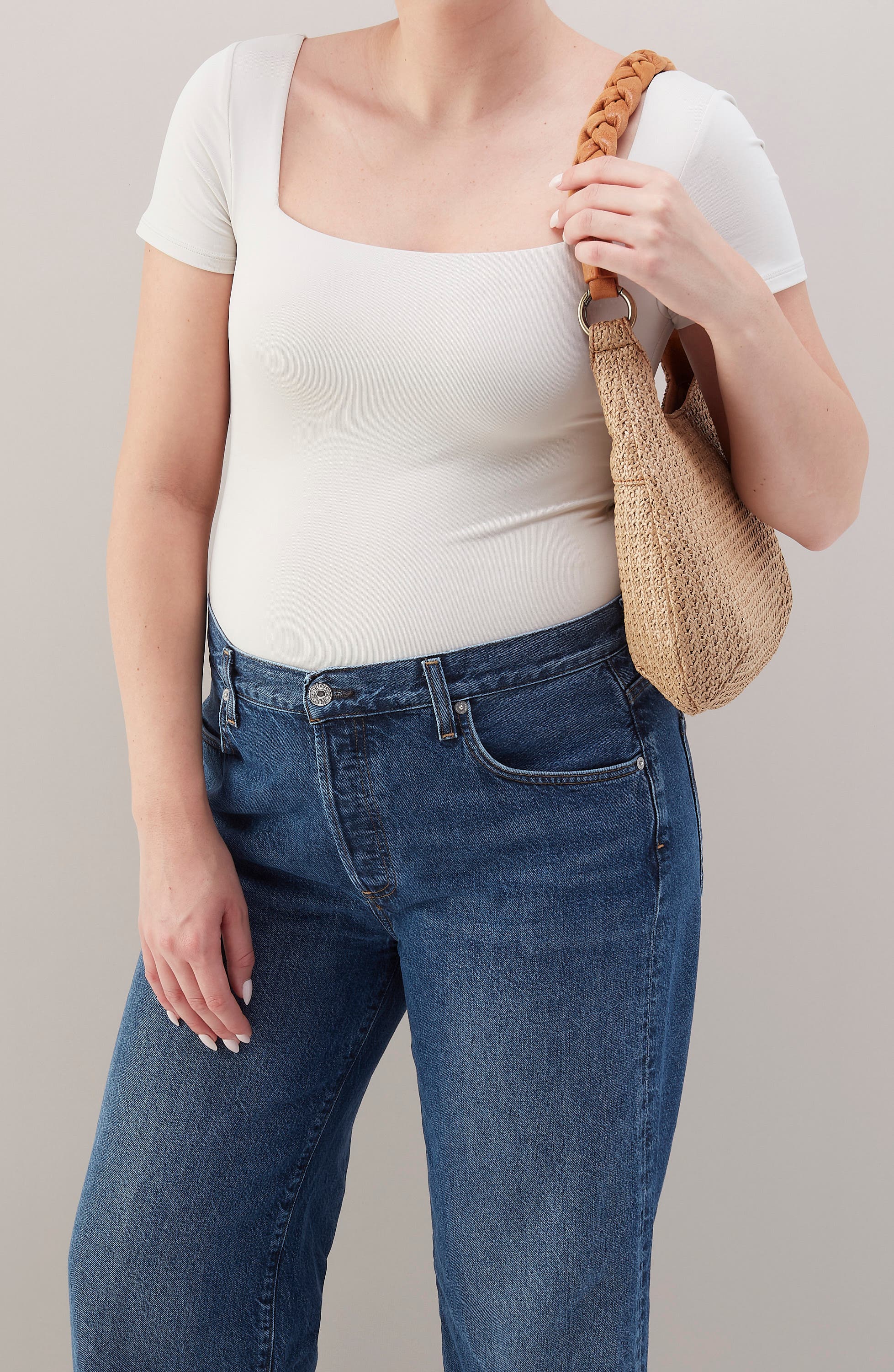 HOBO Madison Woven Straw Shoulder Bag, Alternate, color, 