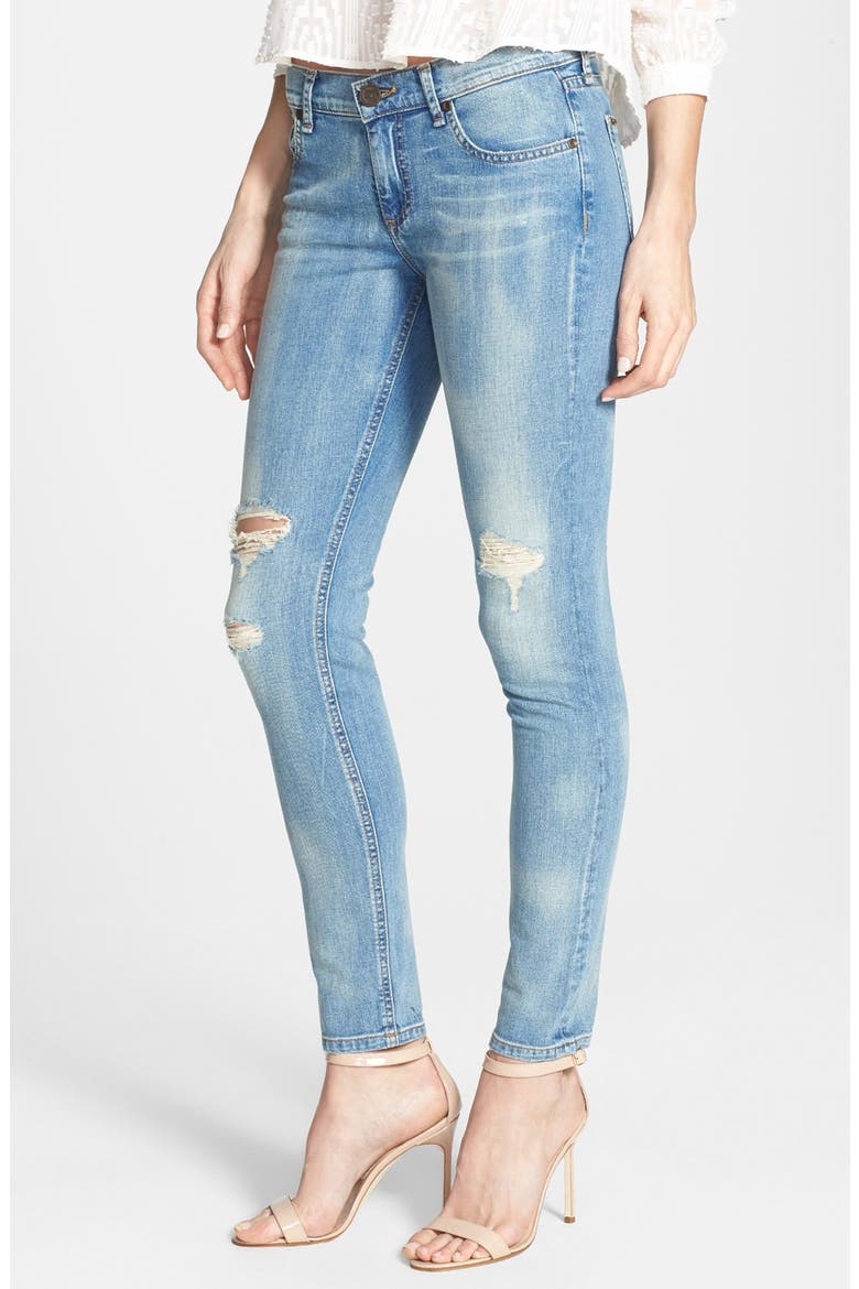 'Sloan' Destroyed Skinny Jeans, Main, color, MARMI