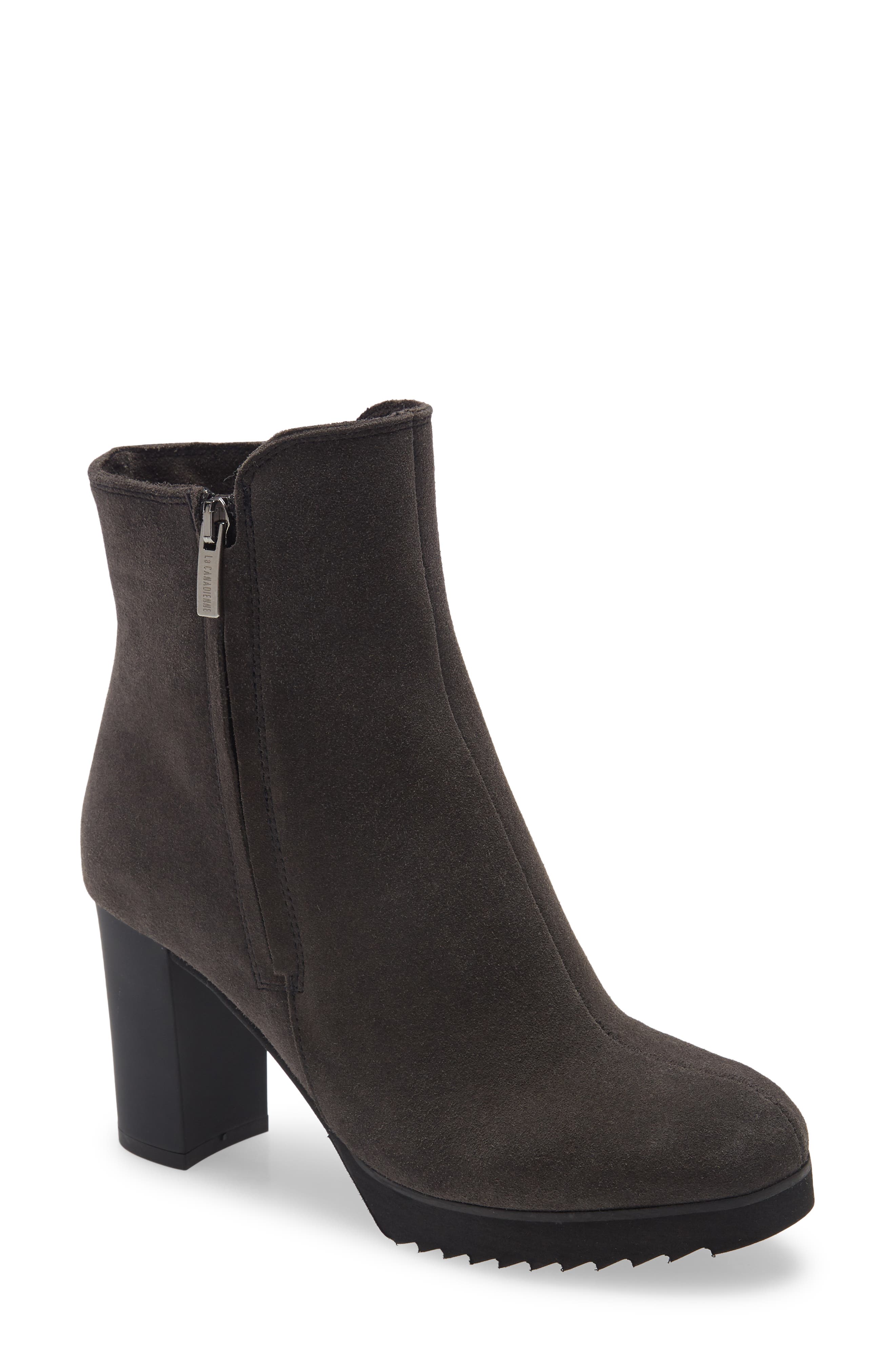 Mila Waterproof Bootie, Main, color, MOKA SUEDE