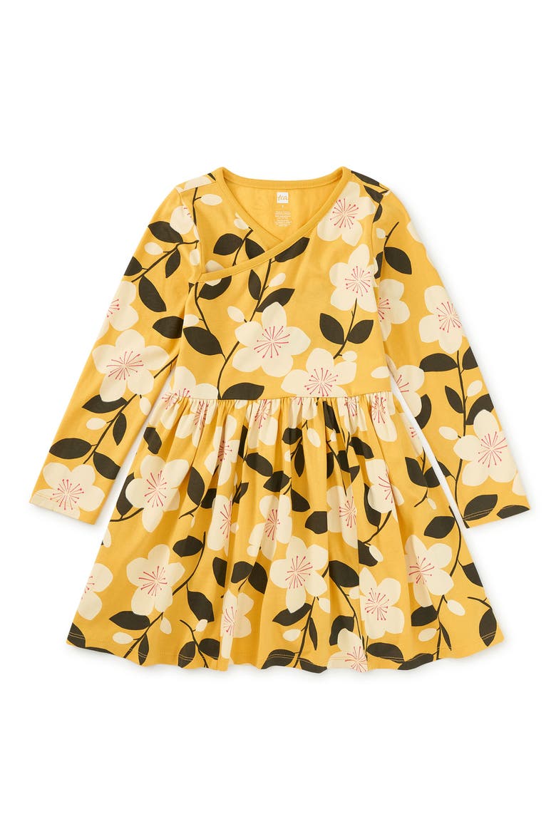 Long Sleeve Wrap Neck Dress, Main, color, Plum Blossom