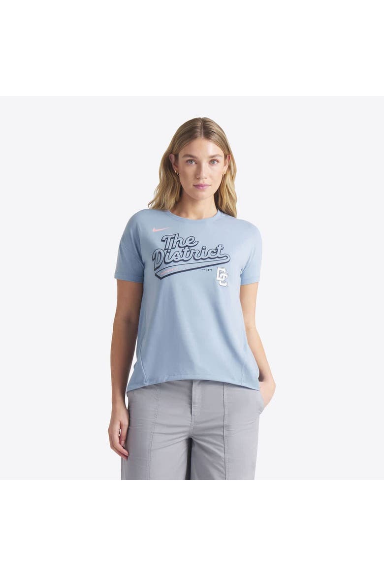 Women's Nike Blue Washington Nationals 2025 City Connect Flowy Fashion Tri-Blend Performance T-Shirt, Alternate, color, Blue