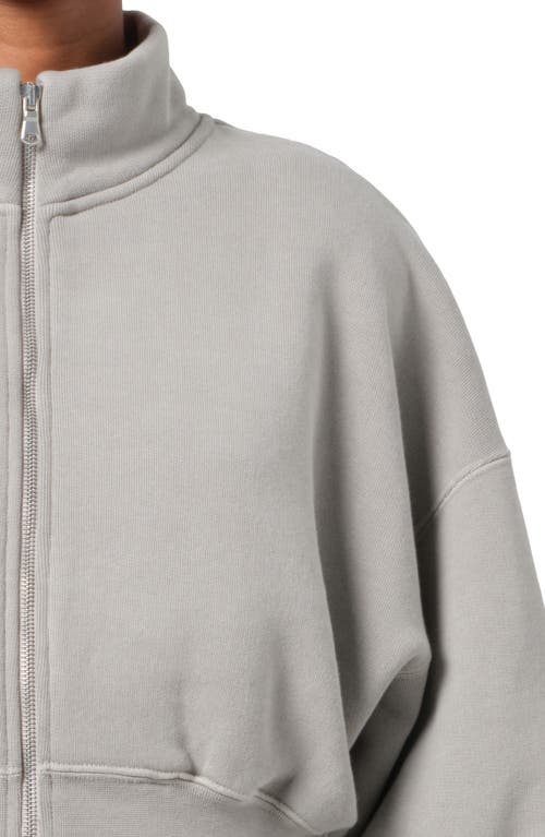 Agolde Asta Oversize Crop Zip Sweatshirt In Drab (dusty Khaki)