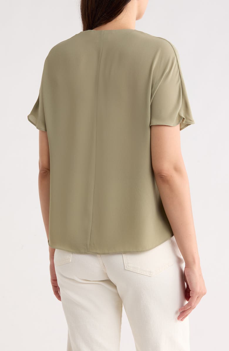 ELIE ELIE TAHARI V-Neck Short Sleeve Top, Alternate, color, Sage