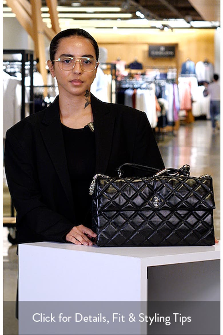 The XL Dual Chain Diamond Quilted Convertible Leather Shoulder Bag