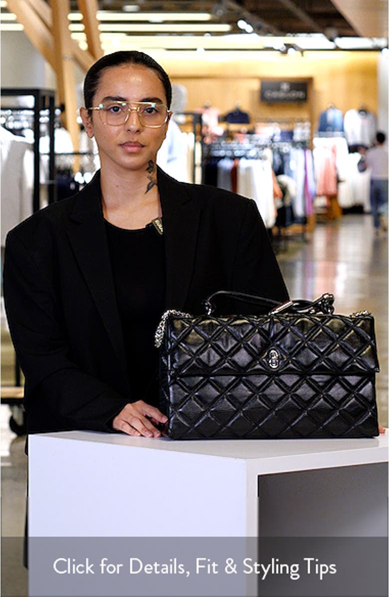 The XL Dual Chain Diamond Quilted Convertible Leather Shoulder Bag, sales video thumbnail