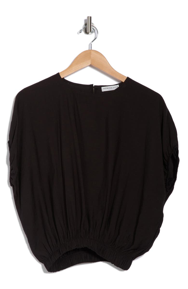 PATRIZIA LUCA Short Sleeve Bubble Crop Top, Alternate, color, 