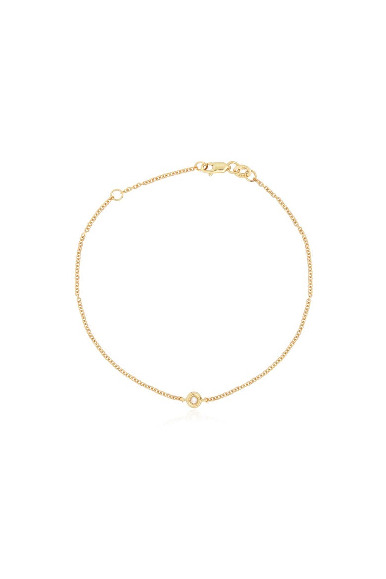 Diamond Single Bezel Bracelet, Main, color, Yellow Gold