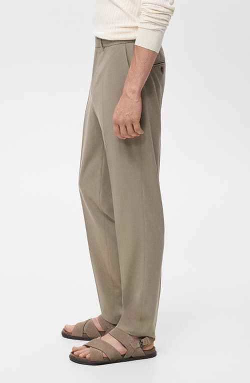 Mango Pleated Slim Fit Dress Pants In Brown