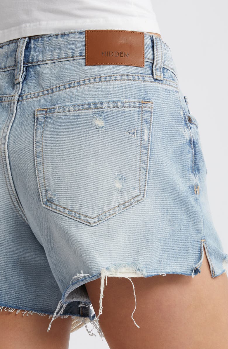 HIDDEN JEANS Mid Rise Denim Cutoff Shorts, Alternate, color,
