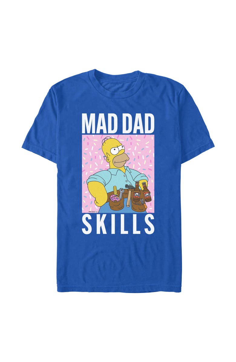 The Simpsons Men's The Simpsons Mad Dad Skills Portrait Graphic T-Shirt, Main, color, Royal Blue
