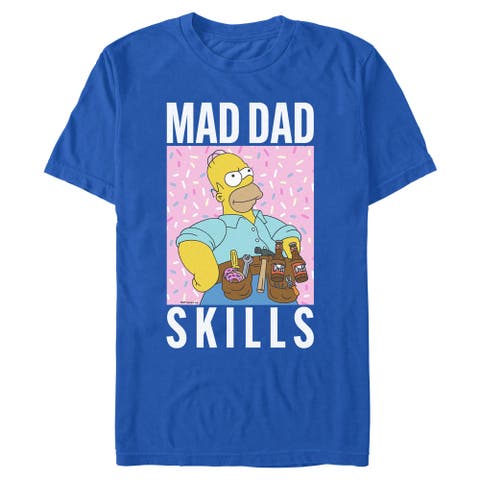 Men's The Simpsons Mad Dad Skills Portrait  Graphic T-Shirt