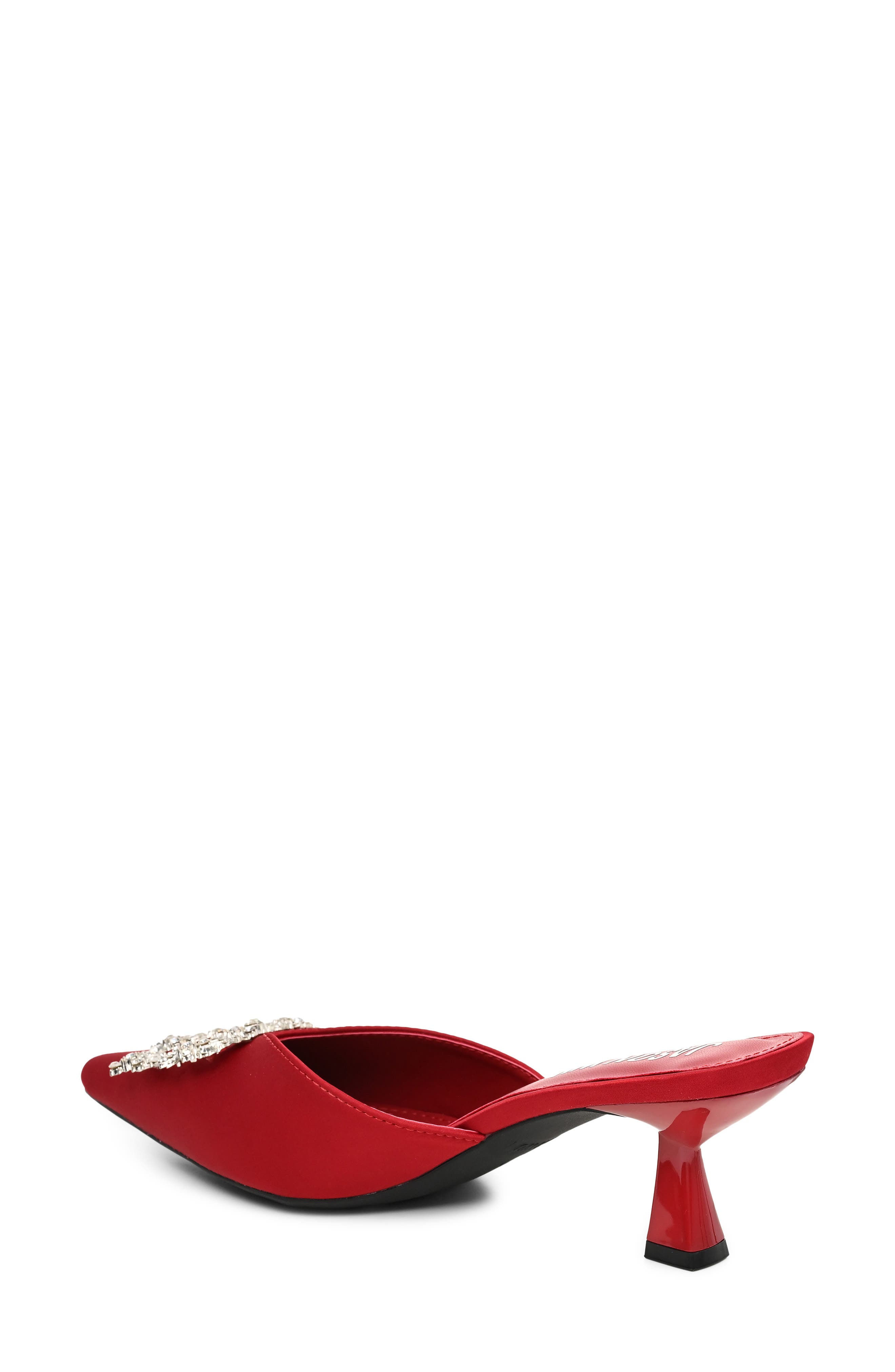 Jeweled Mule, Alternate, color, RED SATIN