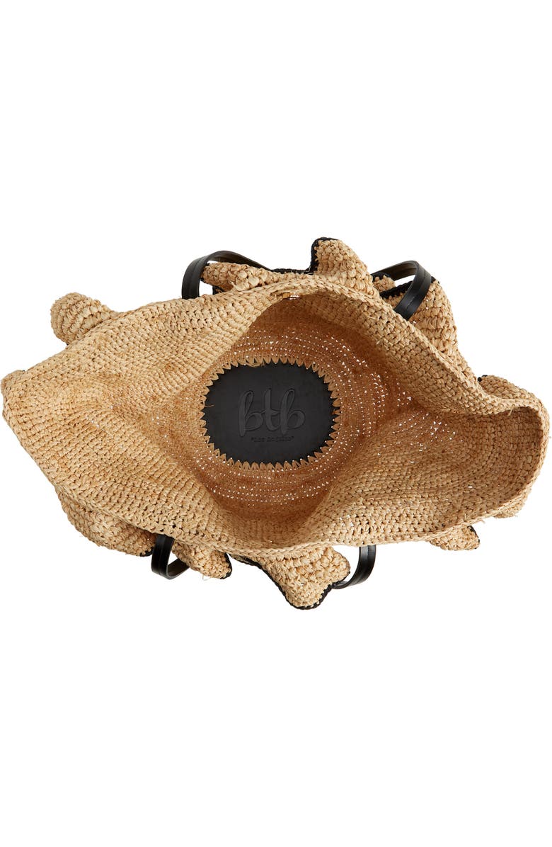 BTB Los Angeles Joey Ruffle Raffia Tote, Alternate, color,