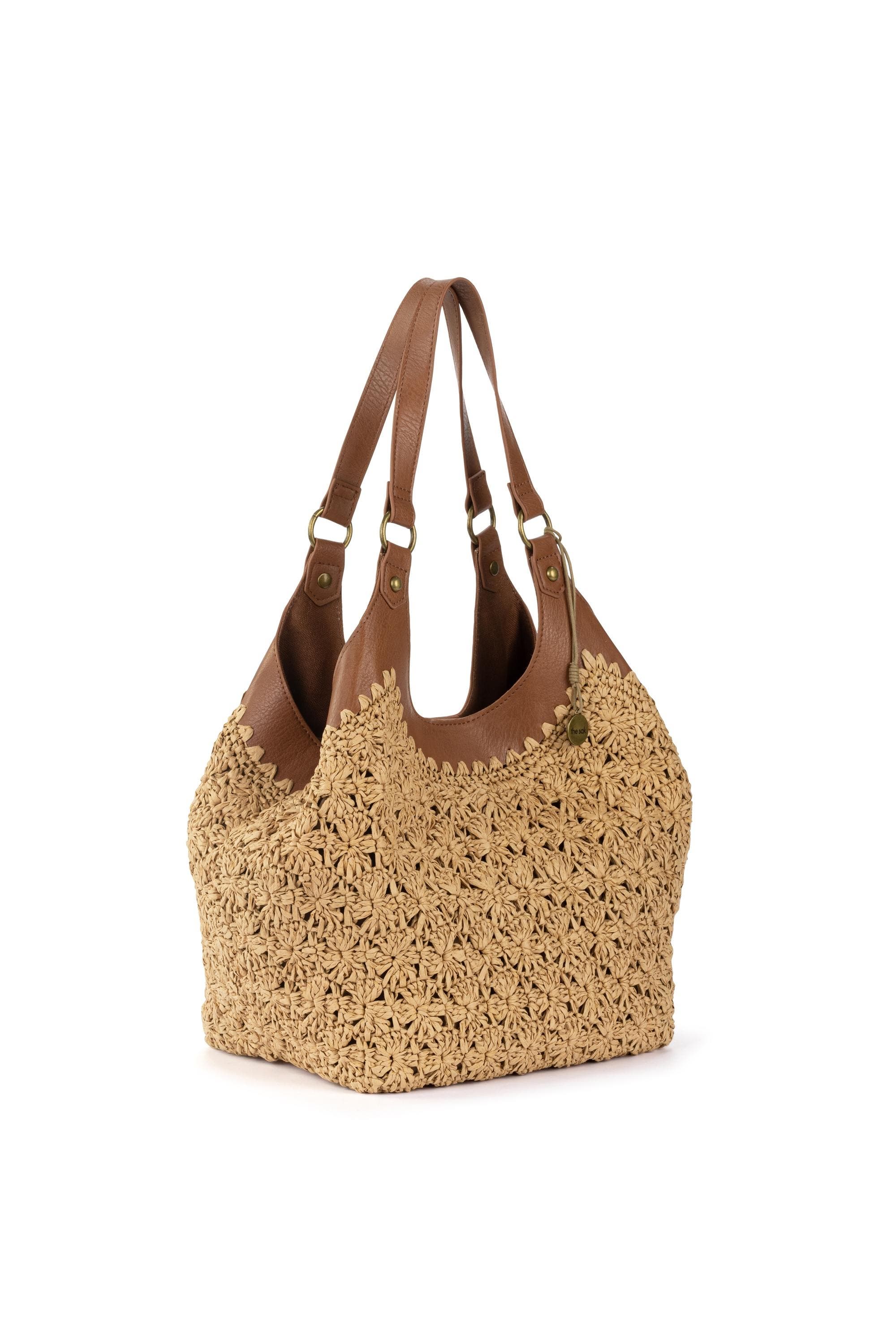 The Sak Roma Shopper Hand Crochet Tote Bag, Alternate, color, Natural Primrose Straw