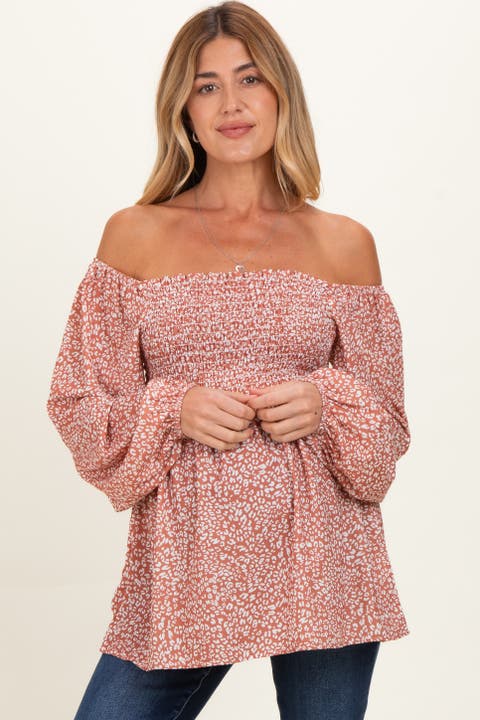 Printed Smocked Tunic Top