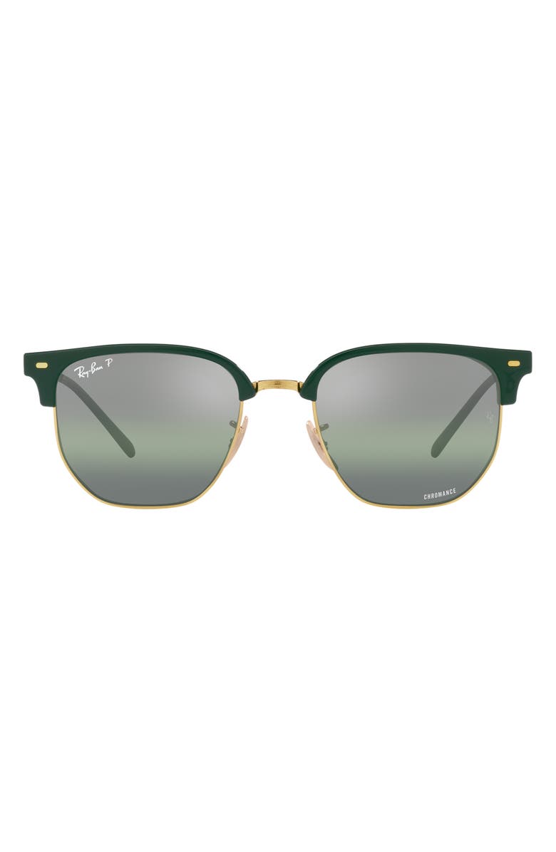 Ray-Ban New Clubmaster 51mm Mirrored Polarized Irregular Sunglasses, Main, color,
