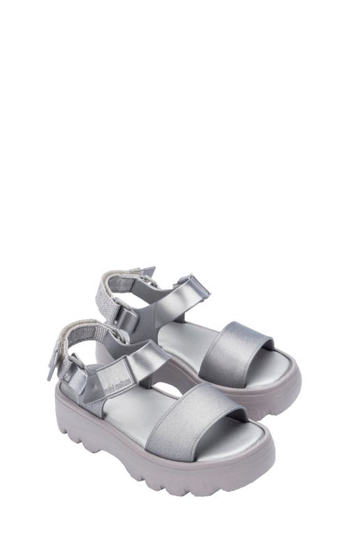 Mini Melissa Girls Kick Off Sandals In Silver