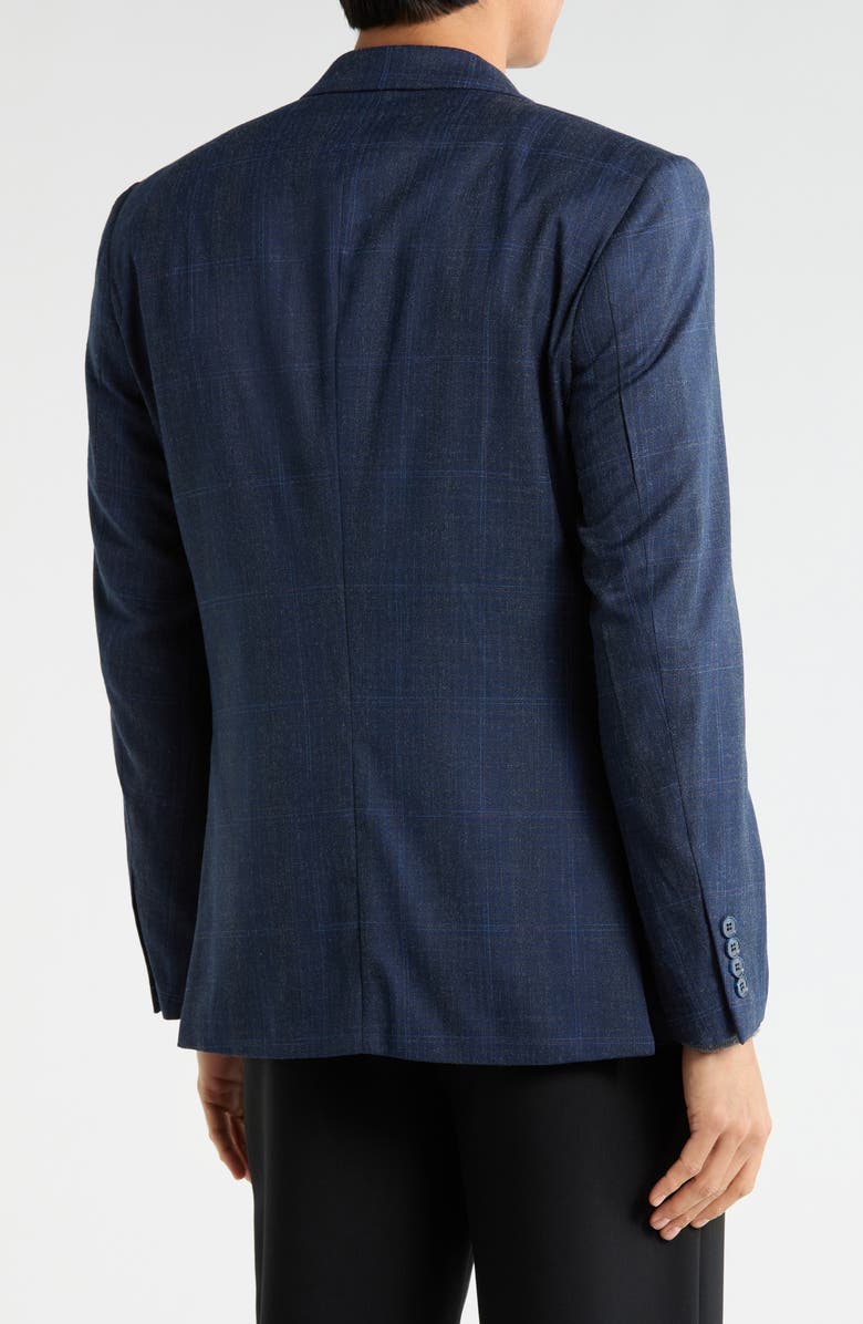 T.R. PREMIUM Slim Fit Plaid Stretch Sport Coat, Alternate, color, Navy
