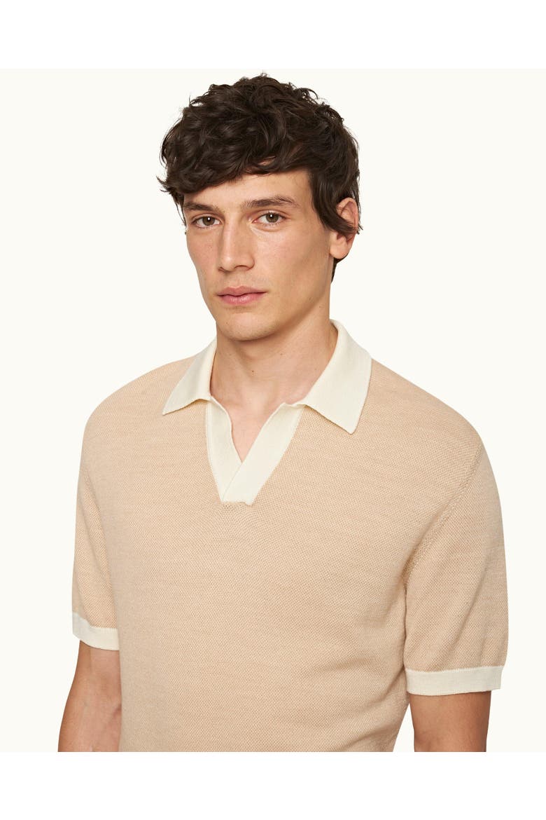 Horton Merino Tailored-Fit Polo Shirt, Alternate, color, White Sand/Biscuit