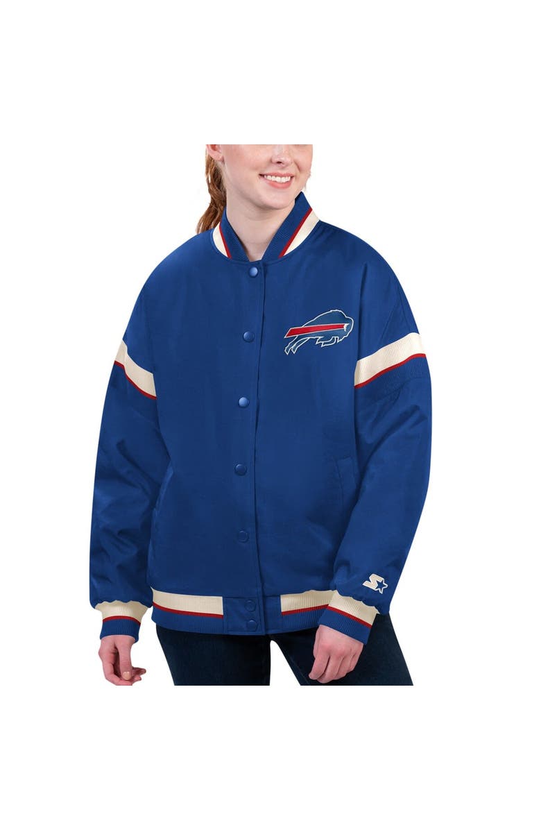 STARTER Women's Starter Royal Buffalo Bills Tournament Full-Snap Varsity Jacket, Main, color, 