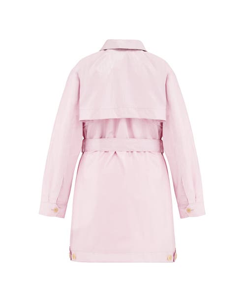Jane Post Belted Safari Rain Jacket In Blush Pink