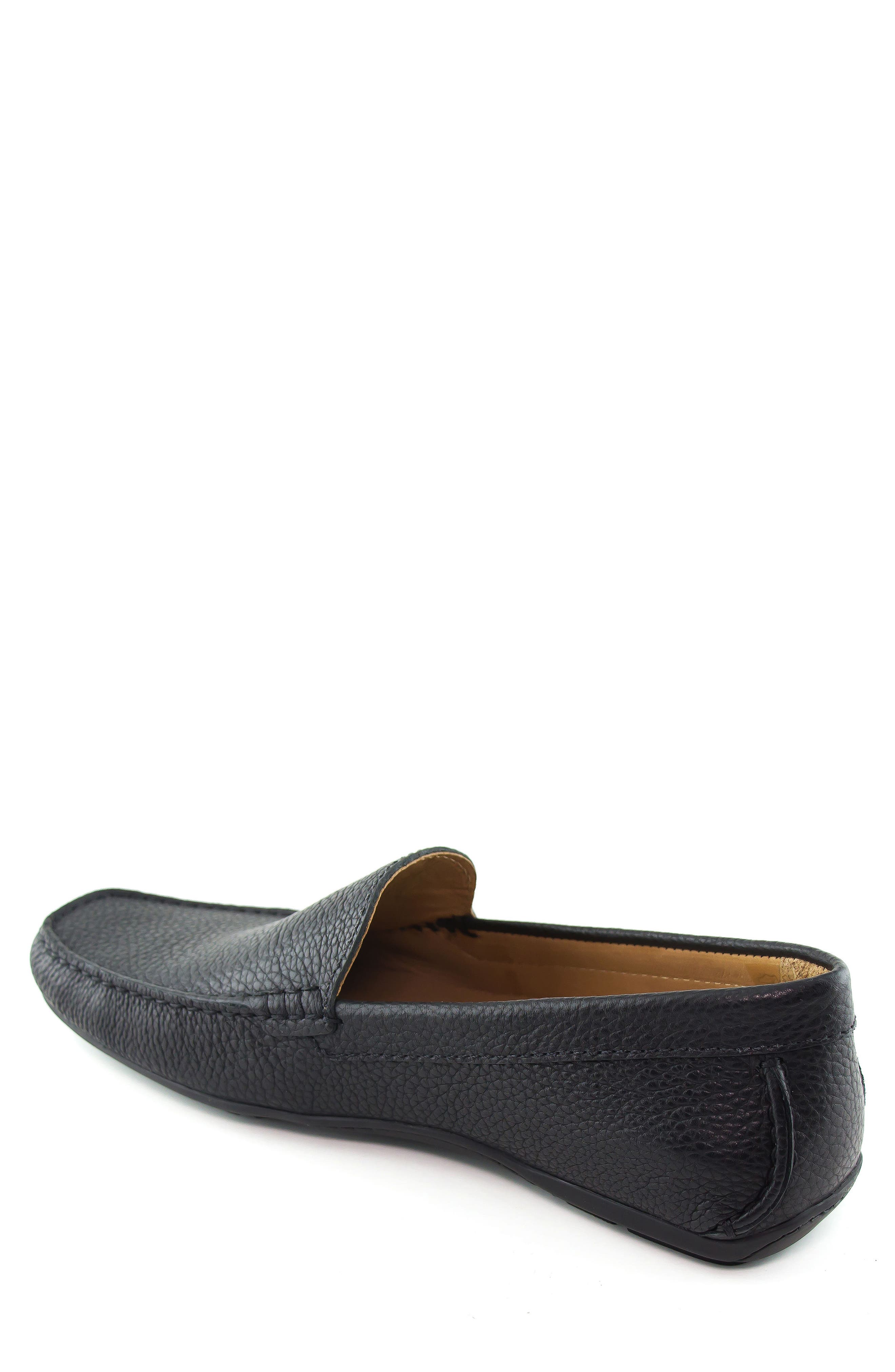 Broadway Leather Venetian Driver Loafer, Alternate, color, BLACK