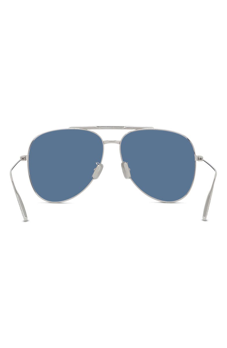 Givenchy GV Speed 59mm Pilot Sunglasses, Alternate, color, Shiny Palladium / Blue