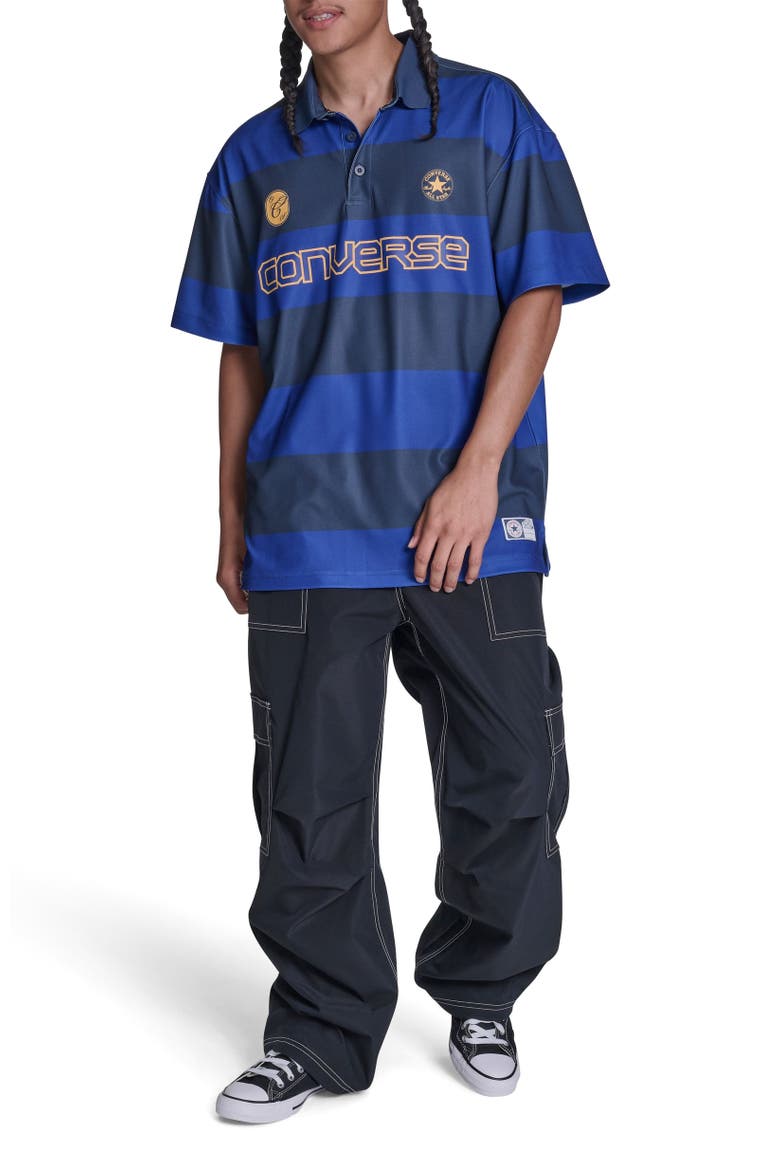 Retro Chuck Short Sleeve Polo Shirt, Alternate, color, CONVERSE BLUE MULTI