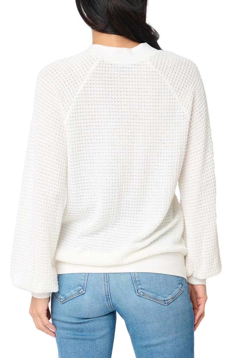 Courtside Open Stitch Sweater, Alternate, color, WHITE