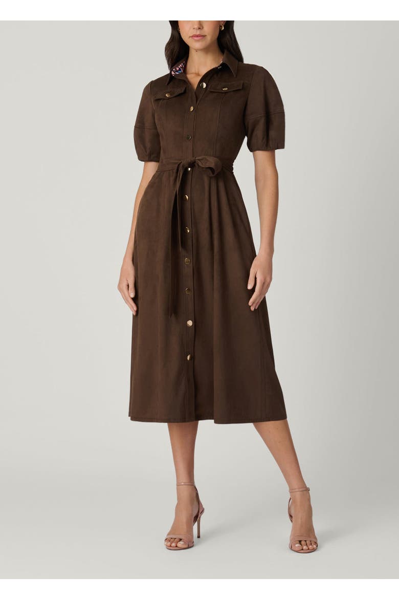 Mara Espresso Suede Dress, Main, color, Espresso